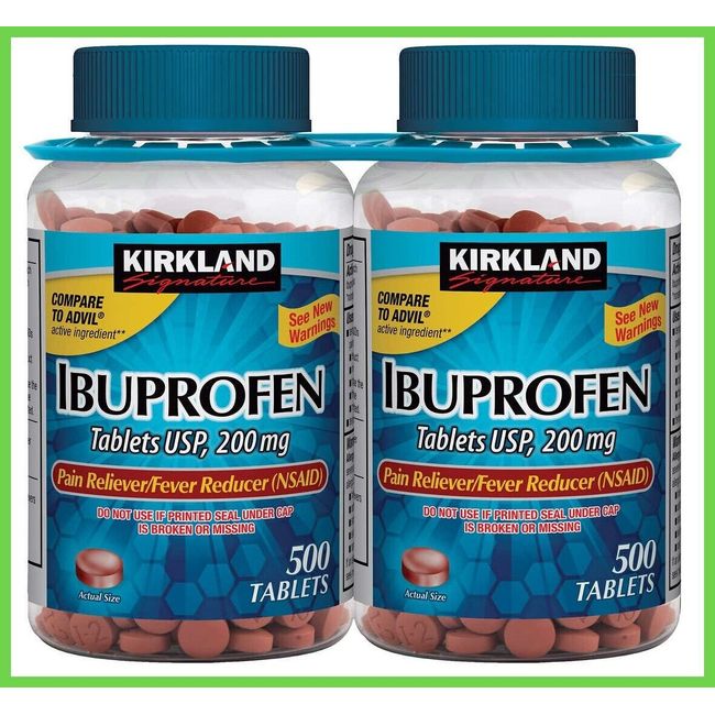 Kirkland Signature Ibuprofen 200 mg 1000 ct Tablets USP / COMPARE TO ADVIL