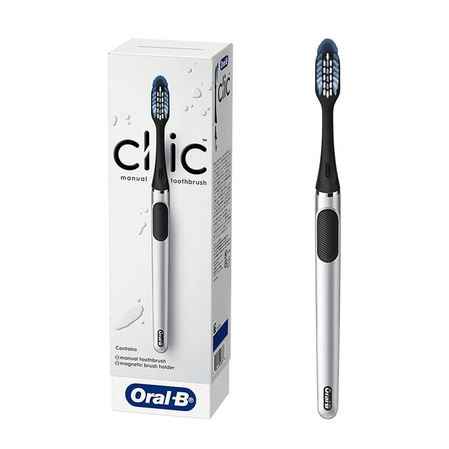 Oral B ClicFIT Clickfit Chrome Black Toothbrush