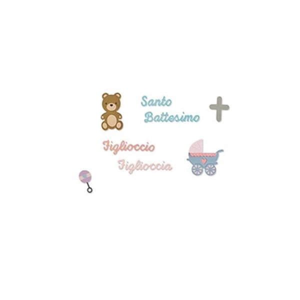 Sizzix" Battesimo Thinlits Die Set, Metal, Multi-Colour, 26 x 13 x 0.2 cm