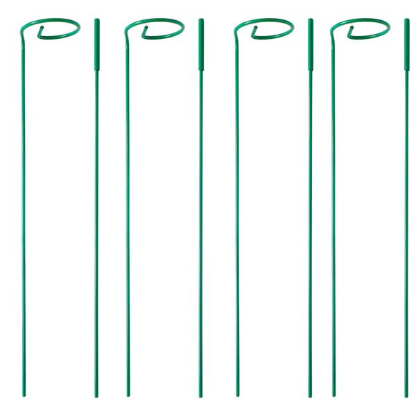 PFNRTH 4 Pack Plant Stakes,Plant Support Stakes for Two Sizes(16 or 32 Inches),Plant Stakes for Outdoor Plants,Garden Flower,Tomato(Green)