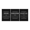Urttiiyy Grind Hustle Execution Entrepreneur Quotes Inspirational WallArt Canvas Prints Motivational Wall Decor Entrepreneur Quotes Office Posters 3Panels for Living Room,Bedroom Framed Ready to Hang