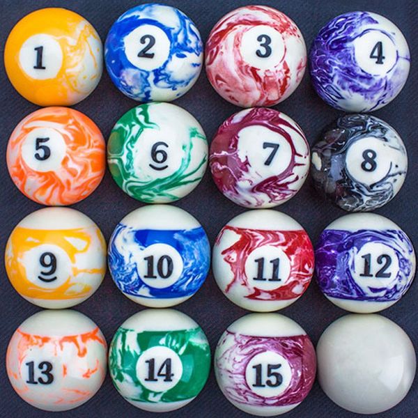 Felson Billiard Supplies Marbled Pool Table Billiard Ball Set