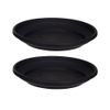 2 x Black Plastic Saucer 43cm