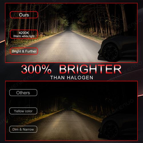 HMCYCI Halogen Headlight Bulbs for Nissan Quest 2011-2017, 9005 High Beam & H11 Low Beam,12V 100W 5000K White, 300% Brighter, Plug and Play,Pack of 4