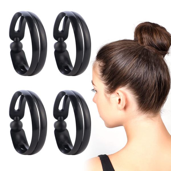 AEVBSOY 4 Pcs Hair Bun Maker Magic Hair Twist Donut Hair Bun Maker Ring Style Bun Ponytails Tool Hair Accessories Dish Headbands French Twist Hair Curler Magic Hair Styling Bun Shaper DIY Hair Bun