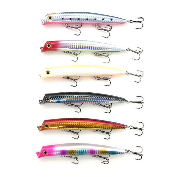 Orurdo qb100067a01n0 Ripless Fishing Minnow, 4.7 inches (12 cm), 0.6 oz (18 g), 6 Colors Set, Perfect for Saltwater (Salt Water) such as Sea Bass and Flounder, Fishing Lure Set, Ripless, Floating