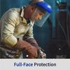 Blue Eagle Full Face Impact Resistant Safety Faceshield (B1BL+FC48) | Clear | Extrusion-Grade Polycarbonate Visor | 1 Set + Replacement Visor
