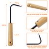 ROOS Gardening Hook Wooden Handle Iron Hook Bonsai Tools