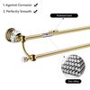 WINCASE Crystal Towel Holder Double, Adjustable Gold Towel Bar 18 to 30 Inch, Towel Rack Rail for Bathroom Wall Mounted