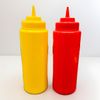 2pc Ketchup Mustard Plastic Squeeze Bottle Set Red Yellow Dispenser