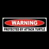Funny "PROTECTED BY ATTACK TURTLE" window, door decal BUMPER STICKER sign, sea