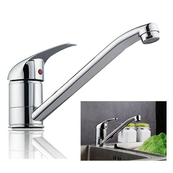 Kitchen Tap Mixer 360° Swivel, Hot and Cold Water Kitchen Sink Taps, Monobloc Kitchen Bathroom Faucet, Single Handle, Chrome