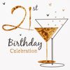 Invitation Happy Birthday 21st Foil 6 Pack with Envelopes