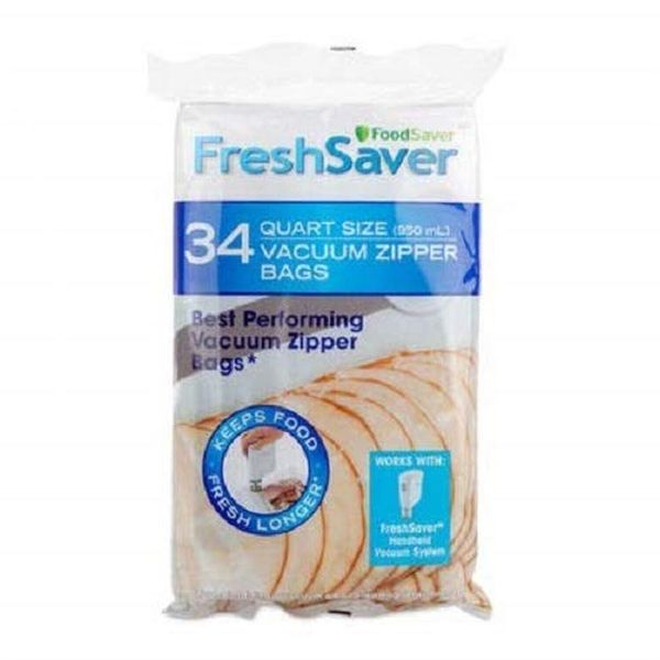 FoodSaver FreshSaver Quart-sized Vacuum Zipper Bags 34 Count (Pack of 1)