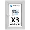 3 x Window Dry Plus +50% Extra Kit Clears trapped Moisture Inside Your Double Glazing Window.