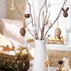 Victor's Workshop 35 x Easter Eggs for Hanging, Coloured Artificial Easter Eggs with Beautiful Patterns and Multi-Style for Easter Decoration, Easter Bouquet, Easter Baskets, Spring Decoration, Brown
