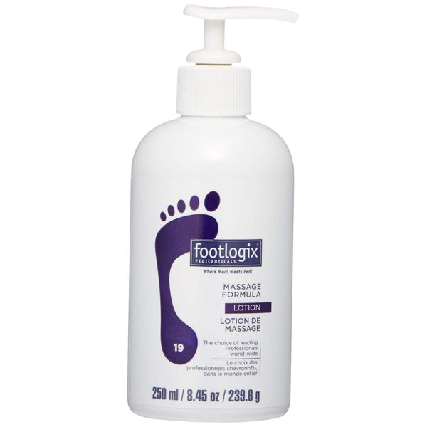 Footlogix - Massage Formula - Non-Occlusive Foot & Leg Lotion - with Urea & Sunflower Seed Oil - Leaves Skin Soft & Silky with No Greasy Residue - for Pedicures, Massage, Day/Night Care - 8.45 Fl. Oz