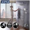 Shower Faucet Set System Rainfall Shower Head Combo w/Mixer Valve Kit Wall Mount