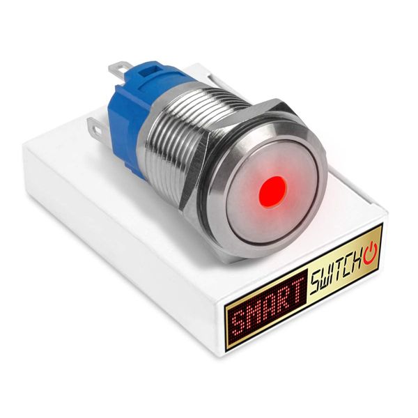 SmartSwitch 22mm Devil Eye DOT Stainless Steel Latching SPST Push Button Red LED Metal Switch DE22
