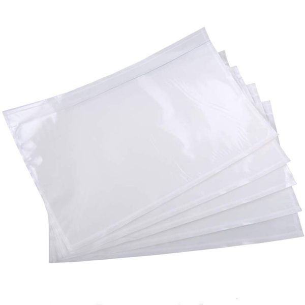 9527 Product 6" x 9" Clear Adhesive Top Loading Packing List Clear Shipping Pouches, Mailing/Shipping Label Envelopes (200 Pack)