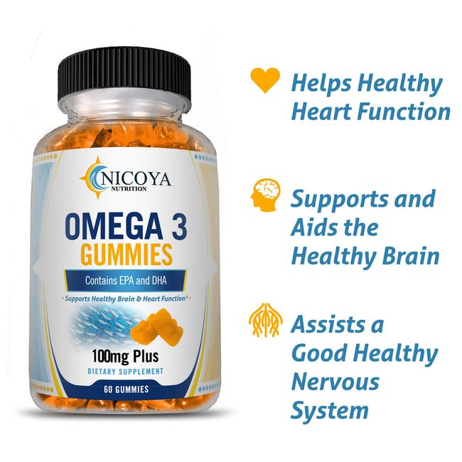 Omega-3 Fish Oil Gummy Supplement - For Healthy Joint, Brain & Heart Function