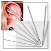 100 Pieces Body Piercing Hollow Needles with Stainless Steel Forceps Mixed Sizes 12G 14G 16G 18G 20G Ear Piercing Needles for Belly Ear Tongue Piercing Tools
