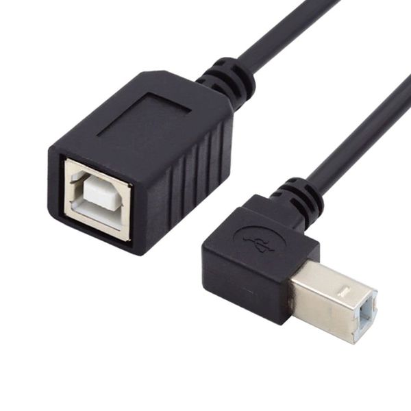chenyang Printer Scanner Disk USB 2.0 Type B Male to Female 90 Degree Down Angled Extension Cable 20cm