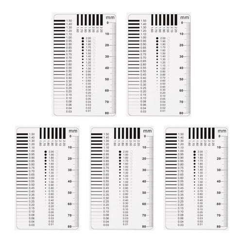 HARFINGTON 5pcs High Precision SEC Size Estimation Chart 80mm Covered Transparency Flaw Detection Film Ruler for Diameter and Line Width Defects Measuring