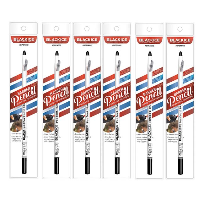 Black Ice Spray Barber Pencil (White) - 6 pieces