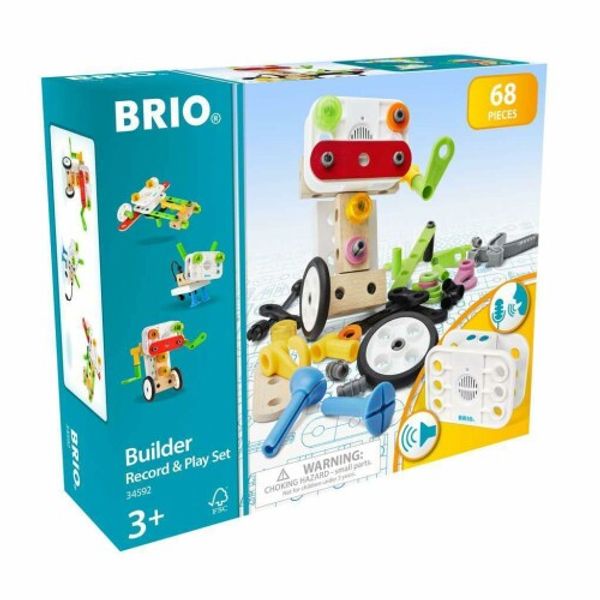 BRIO Builder Record &amp; Playset (68 pieces) Ages 3 and up (assembly toys, building blocks, educational toys)