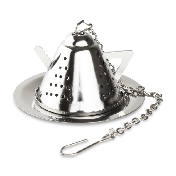 Café Ole The Stal Teapot Shaped Tea Infuser Ball Strainer, Stainless Steel, 8.5cm