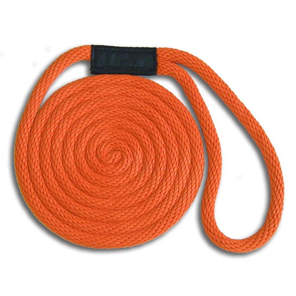 Solid Braid Nylon Dock Line - Orange, 1/2" x 30'