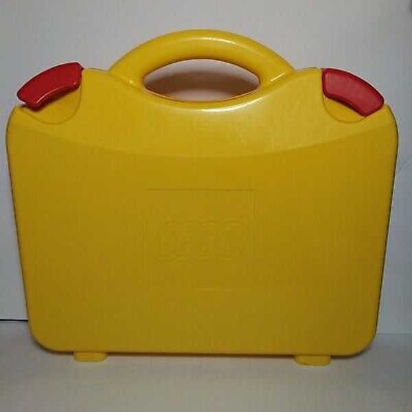 Lego Carrying Case Sorter Travel Mini Figures Yellow Orange Latches