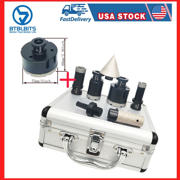 8pcs/box Diamond Core Drilling Bit Set Tile Hole Saw Kit for Porcelain Marble