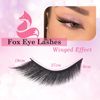 Parriparri False Eyelashes Fox Eye Lashes L Curl Sexy Cat Eye Eyelashes Soft Winged Angel Fake Lashes Wispy Lightweight Faux Mink Lashes (5 Pairs)