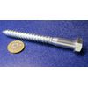 Zinc Hex Head Lag Screw 3/4 Hex Size 1/2 Thread x 4.50" Length, 10 pcs