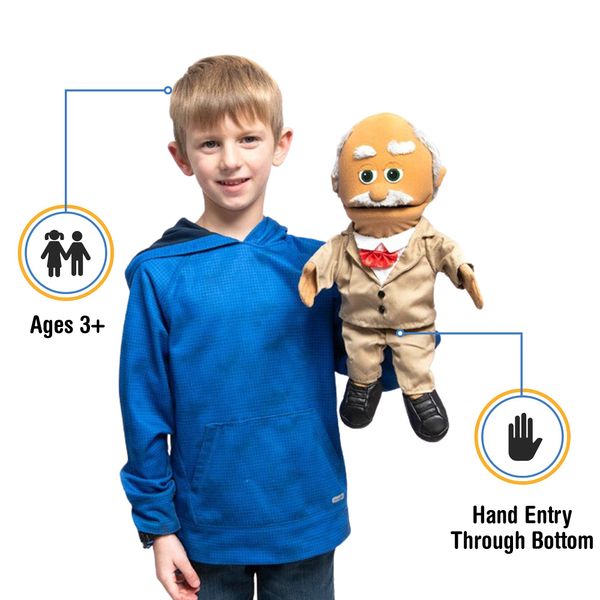 14" Pops, Hispanic Grandfather, Hand Puppet