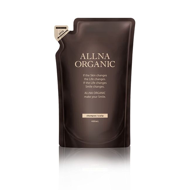 Allna Organic Shampoo, 13.5 fl oz (400 ml), Scalp, Refill, Additive-Free, Non-Silicone, Made in Japan