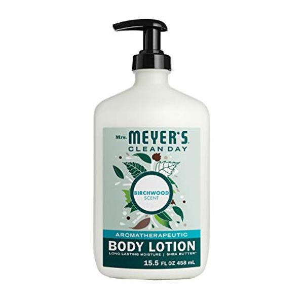 MRS. MEYER'S CLEAN DAY Body Lotion for Dry Skin, Non-Greasy Moisturizer Made with Essential Oils, Birch Wood Scent, 15.5 oz