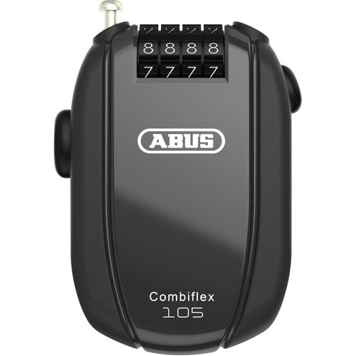 ABUS Combiflex Cable Lock - Lock for Securing Skis, Helmet, Pushchair and Luggage - Trip 125 - 125 cm Long - 3mm Thick - With Combination Code - Black