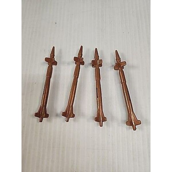 Vtg Lot of 4 Toy Weapon Accessory Long Brown Missile Projectile Threaded Tip ¿