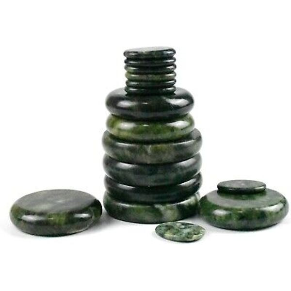 16-Piece Natural Green Jade Massage Stones Set for Relaxation & Wellness