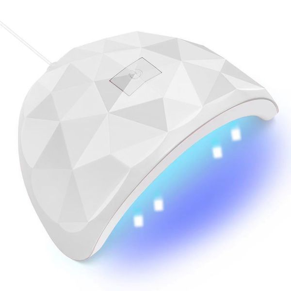 88W Nail Dryer UV LED Nail Curing Lamp for Gel Nail Polish, Professional Nails Art Tools Accessories for Home Salon, Small Size, 2 Timer Setting (White)