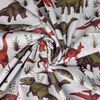 Adventure Dinosaur Grey Stretch Corduroy Fabric