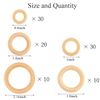 Natural Wood Rings, Unfinished Smooth Macrame Wooden Ring, Wood Circles for DIY Craft, Ring Pendant and Connectors Jewelry Making (100pcs-5 Sizes)