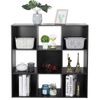 9-Cube Black Closet Organizer Storage Shelves Save Space Study Bookshelves