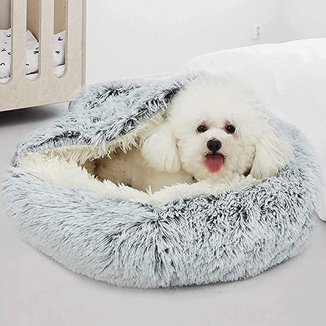 Dog Pet Bed Kennel Round Cat Winter Warm Dog House Sleeping Bag