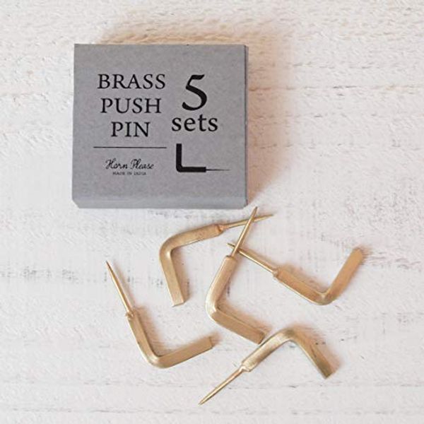 Horn Please by Recreational Vehicle BRASS Push Pin L Hook 5 Sets