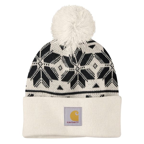 Carhartt Ladies Knitted Bobble Hat, Oat milk