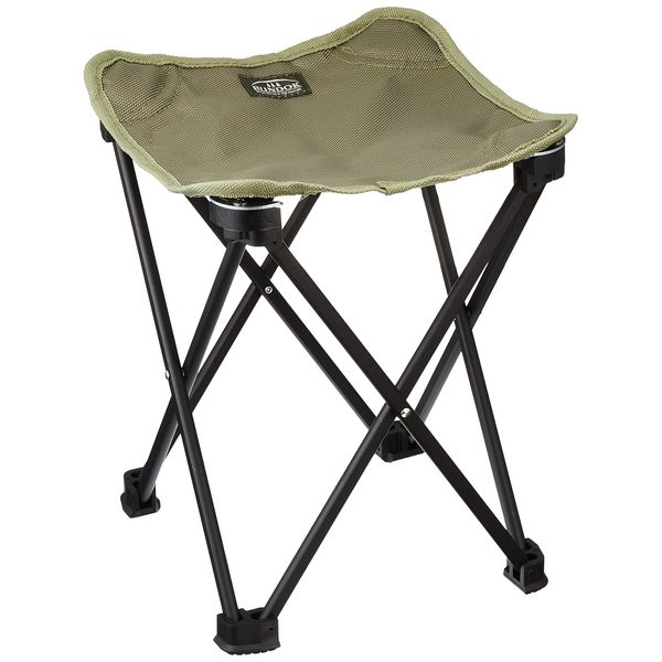 BUNDOK BD-116KA Mini Aluminum Stool M Size Khaki with Storage Case Compact Chair